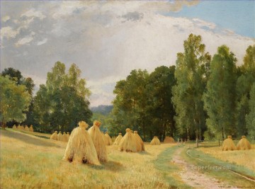 干し草の山 PREOBRAZHENSKOE 古典的な風景 Ivan Ivanovich の木 Oil Paintings